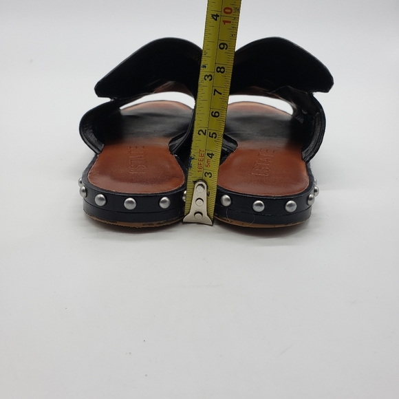 1. State Cadwyn women US 6 black leather silver studded zipped upper slides - Picture 7 of 11